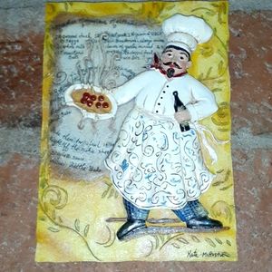 3D Textured Wall Art Tile Chef Tile Art Decor